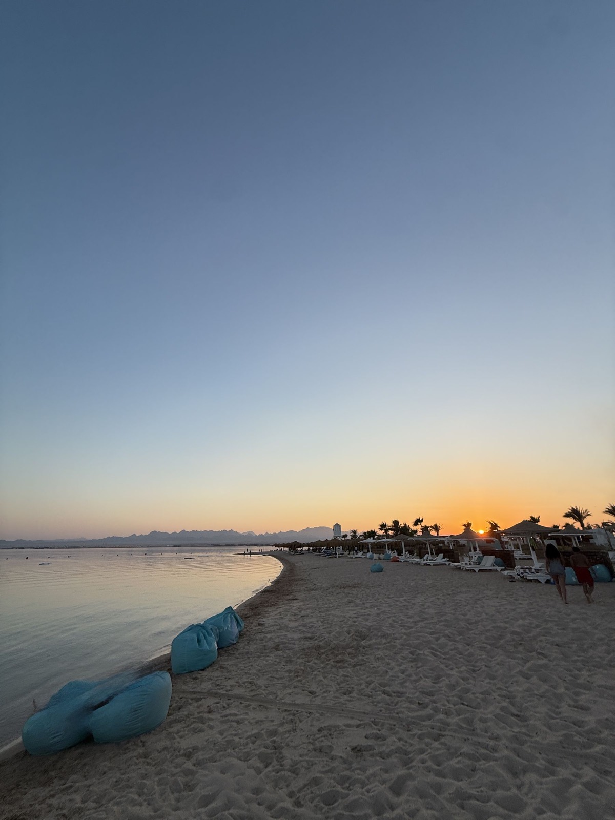 Quiet beach at sunset